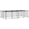 20-Panel Pet Cage with Door - Black 35x35 cm Steel | HipoMarket