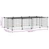 20-Panel Pet Cage with Door - Black 35x35 cm Steel | HipoMarket