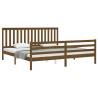 Honey Brown Bed Frame with Headboard - 200x200 cm Solid Wood