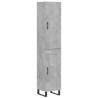 Stylish Highboard Concrete Grey - 34.5x34x180 cm