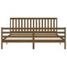 Honey Brown Bed Frame with Headboard - 200x200 cm Solid Wood