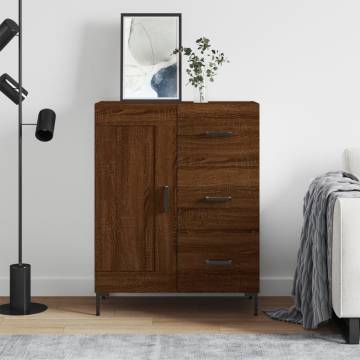 Brown Oak Sideboard 69.5x34x90 cm - Durable & Stylish