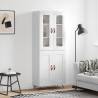 Highboard High Gloss White 69.5x34x180 cm Engineered Wood Colour high gloss white Quantity in Package 1 Model 2 wood doors 