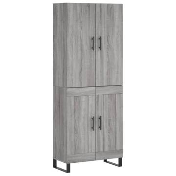 Highboard Grey Sonoma – Stylish Engineered Wood Storage 69.5x34x180 