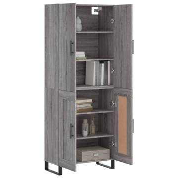 Highboard Grey Sonoma – Stylish Engineered Wood Storage 69.5x34x180 