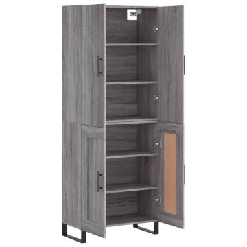 Highboard Grey Sonoma – Stylish Engineered Wood Storage 69.5x34x180 