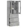 Concrete Grey Highboard 69.5x34x180 cm - Stylish Storage Solution