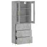 Concrete Grey Highboard 69.5x34x180 cm - Stylish Storage Solution