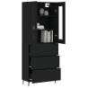 Highboard Black 69.5x34x180 cm | Stylish Engineered Wood Storage