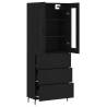 Highboard Black 69.5x34x180 cm | Stylish Engineered Wood Storage