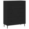 Highboard Black 69.5x34x180 cm | Stylish Engineered Wood Storage