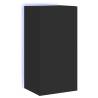 TV Wall Cabinet with LED Lights - Black 40.5x35x80 cm