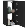 TV Wall Cabinet with LED Lights - Black 40.5x35x80 cm