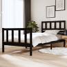 Bed Frame Black Solid Wood 100x200 cm Colour black Size 100 x 200 cm 