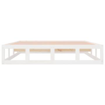 White Solid Wood Bed Frame 160x200 cm - Modern Design