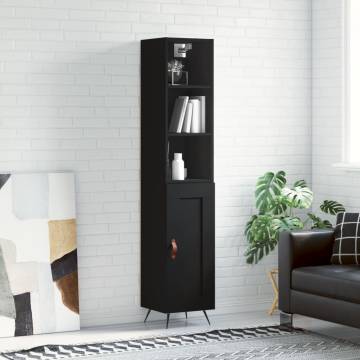 Stylish Highboard Black 34.5x34x180 cm | Hipomarket UK