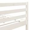 Stylish White Double Bed Frame | Solid Wood 135x190 cm