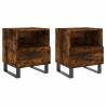 Modern Smoked Oak Bedside Cabinets - 2 pcs | Hipomarket