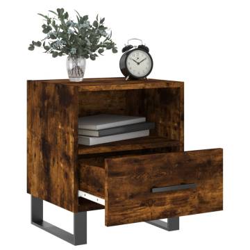 Modern Smoked Oak Bedside Cabinets - 2 pcs | Hipomarket