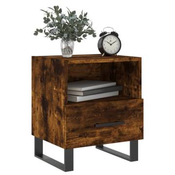 Modern Smoked Oak Bedside Cabinets - 2 pcs | Hipomarket