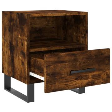 Modern Smoked Oak Bedside Cabinets - 2 pcs | Hipomarket