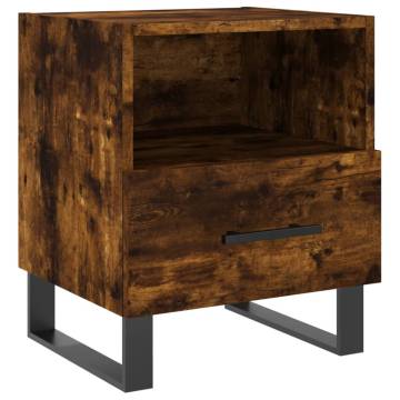 Modern Smoked Oak Bedside Cabinets - 2 pcs | Hipomarket