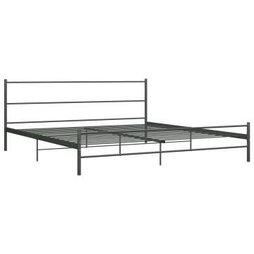 Grey Metal Super King Bed Frame 180x200 cm - Hipomarket