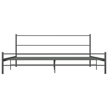 Grey Metal Super King Bed Frame 180x200 cm - Hipomarket