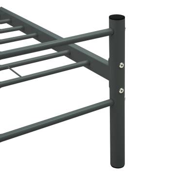 Grey Metal Super King Bed Frame 180x200 cm - Hipomarket