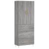 Stylish Highboard Grey Sonoma - 69.5x34x180 cm | HipoMarket