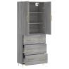 Stylish Highboard Grey Sonoma - 69.5x34x180 cm | HipoMarket