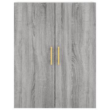 Stylish Highboard Grey Sonoma - 69.5x34x180 cm | HipoMarket