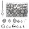 111 Piece Christmas Bauble Set Silver Polystyrene Colour silver Quantity in Package 111 