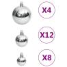 111 Piece Silver Christmas Bauble Set - Shatterproof Decor