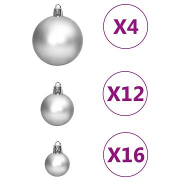 111 Piece Silver Christmas Bauble Set - Shatterproof Decor