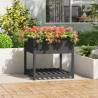 Planter with Shelf Grey 82.5x82.5x81 cm Solid Wood Pine Colour grey Size 82.5 x 82.5 x 81 cm Quantity in Package 1 