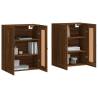 Elegant Wall Mounted Cabinets - Brown Oak (Set of 2) | HipoMarket