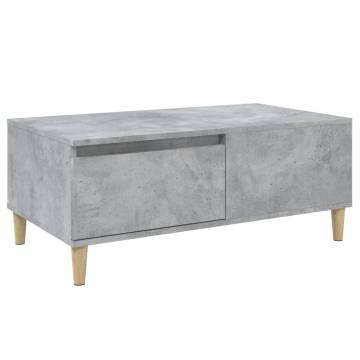 Elegant Concrete Grey Coffee Table - 90x50x36.5 cm