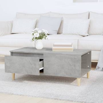 Elegant Concrete Grey Coffee Table - 90x50x36.5 cm