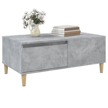 Elegant Concrete Grey Coffee Table - 90x50x36.5 cm