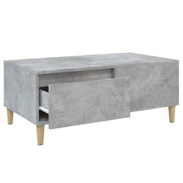 Elegant Concrete Grey Coffee Table - 90x50x36.5 cm