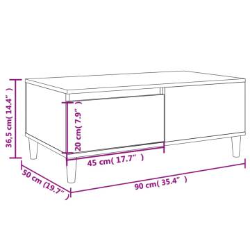 Elegant Concrete Grey Coffee Table - 90x50x36.5 cm