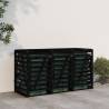 Triple Wheelie Bin Storage - Black Solid Pine Wood - Hipomarket