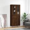 Highboard Brown Oak 69.5x34x180 cm Engineered Wood Colour brown oak Quantity in Package 1 Model 2 doors 2 drawers 