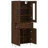 Stylish Highboard Brown Oak 69.5x34x180 cm - Hipomarket