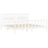 Stylish Bed Frame with Headboard - White 200x200 cm