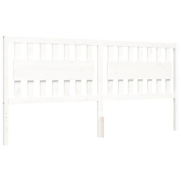 Stylish Bed Frame with Headboard - White 200x200 cm