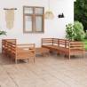 9 Piece Garden Lounge Set - Honey Brown Solid Pinewood