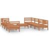 9 Piece Garden Lounge Set - Honey Brown Solid Pinewood