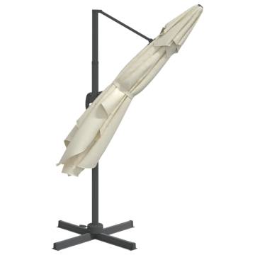 Cantilever Umbrella with Aluminium Pole - Sand White 400x300cm